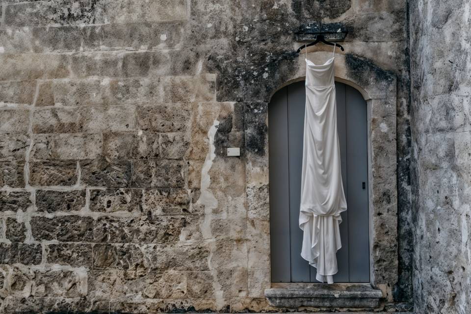 Detalle del vestido de novia