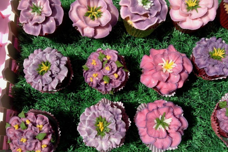 Cupcakes de flores