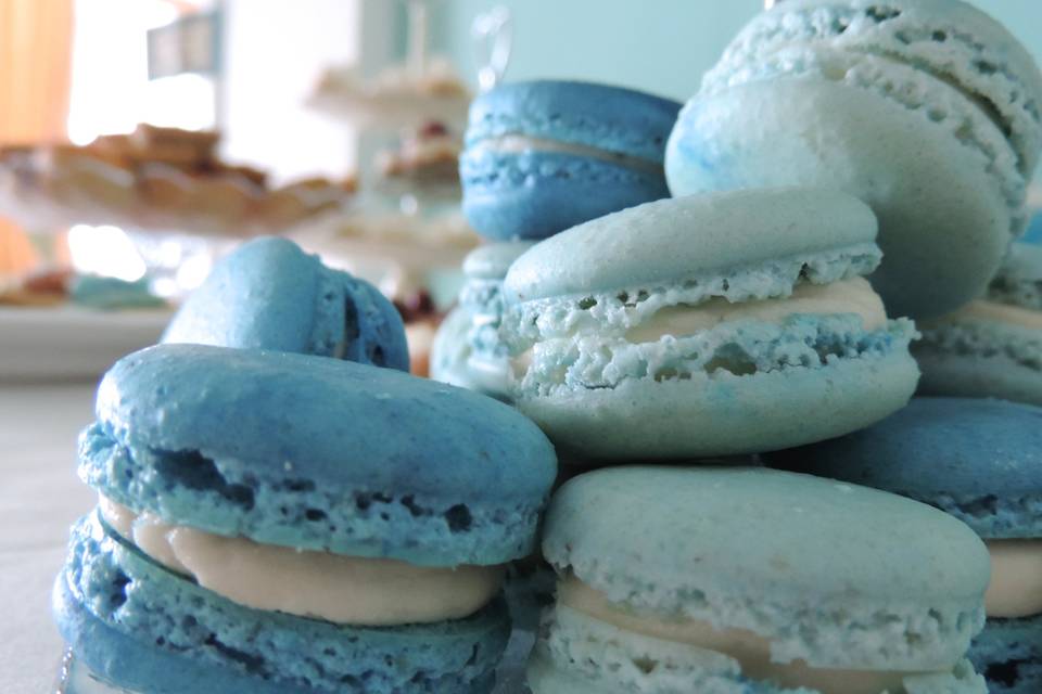 Macarons en tonos azul