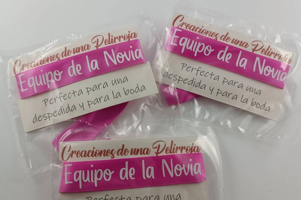 Pulseras para equipo de la novia