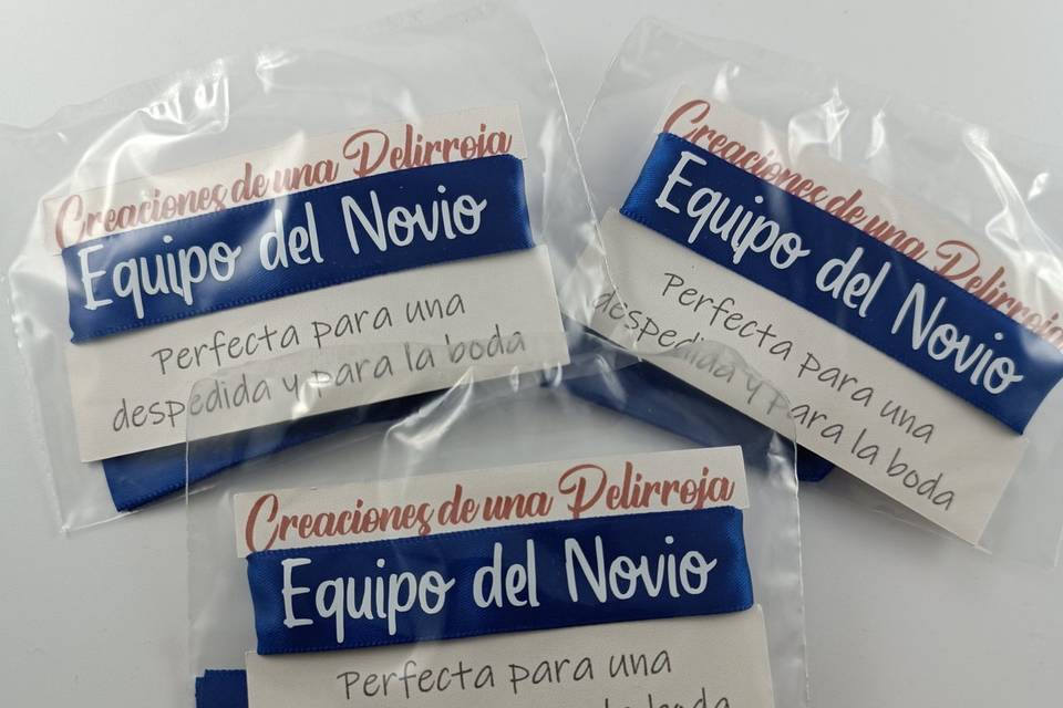 Pulseras para el equipo del novio