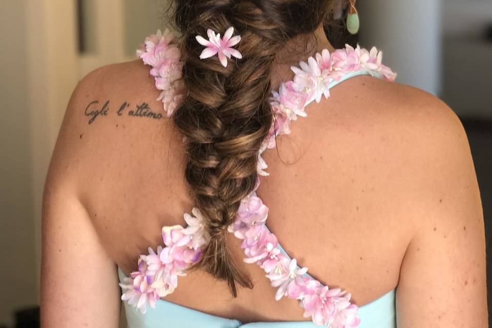 Trenza con flores