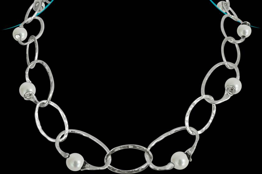 Collar en plata y perlas