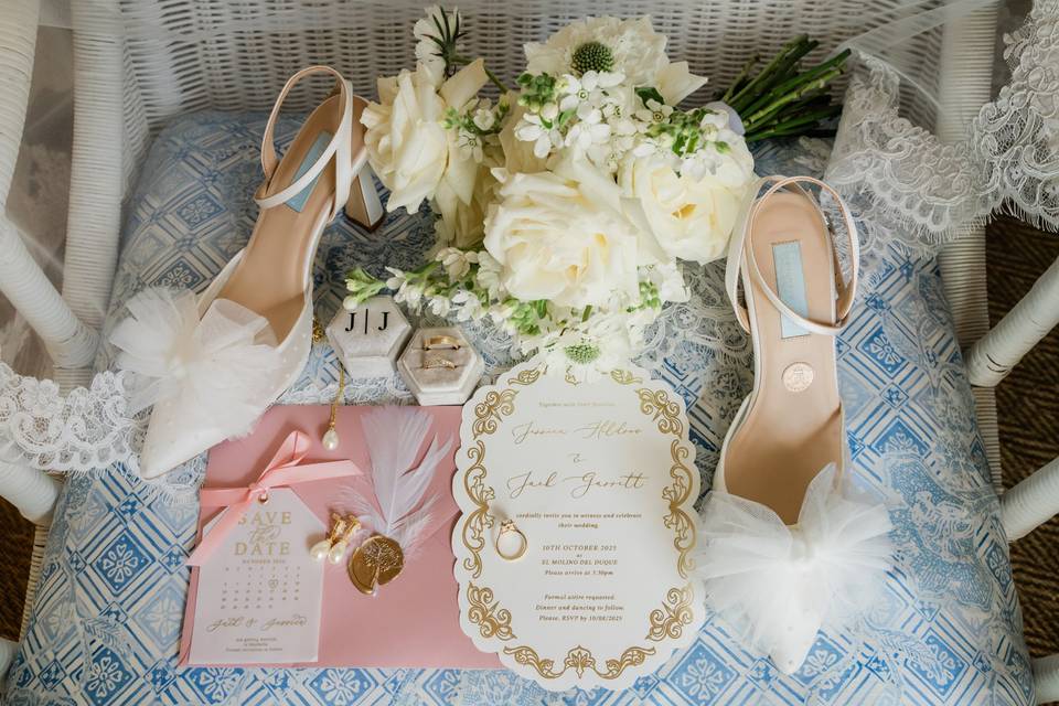 Detalles de lujo de la novia