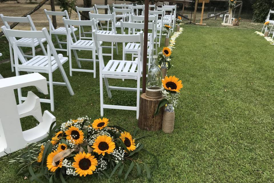 Decoración con girasoles