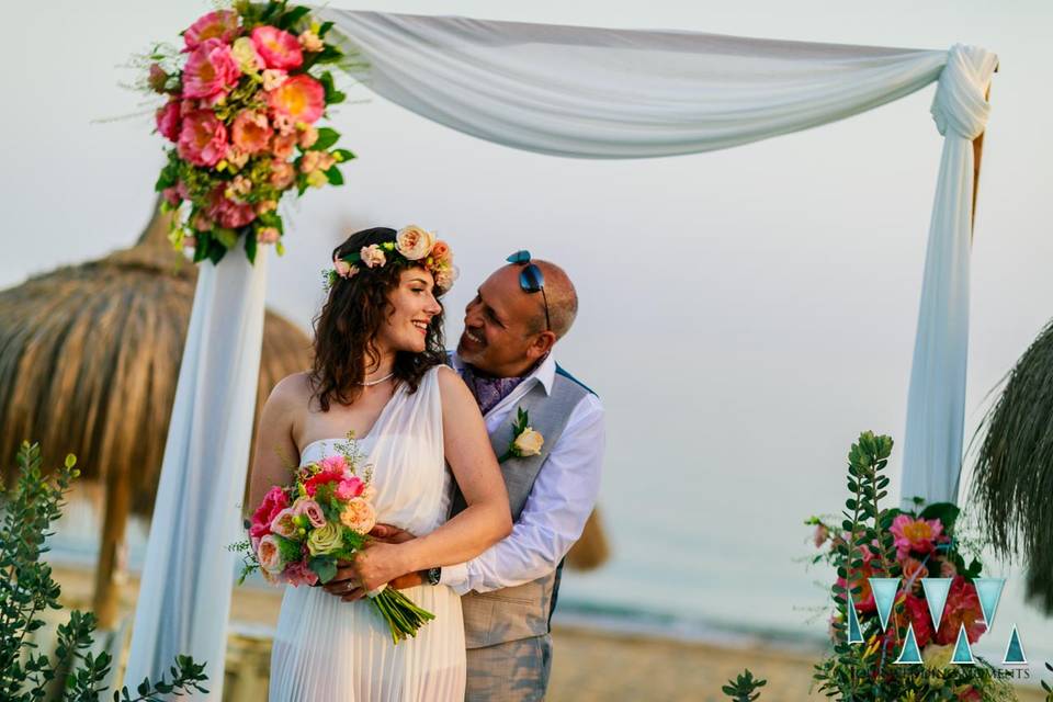 Pérgola en la playa