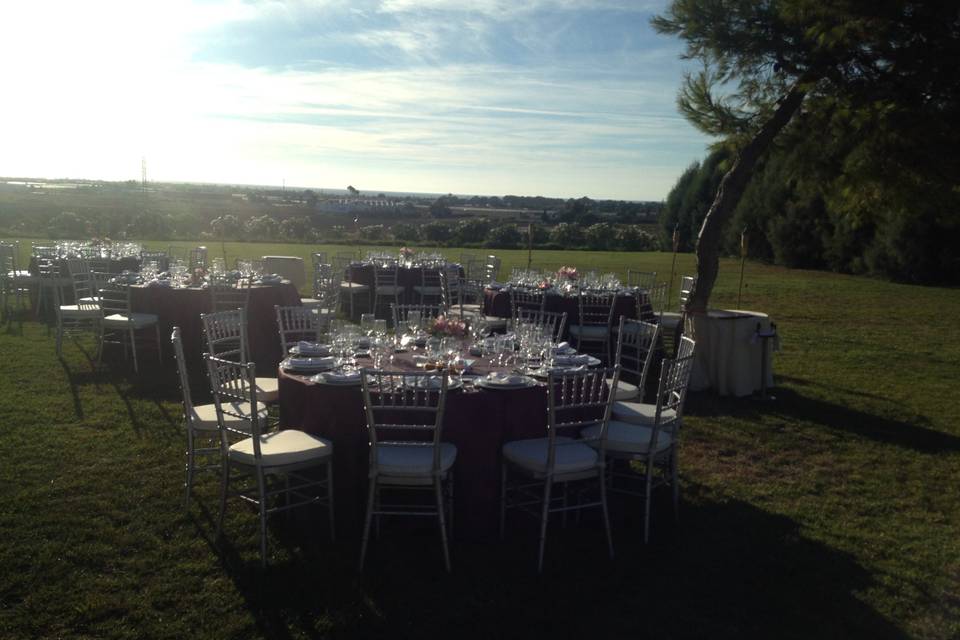 Montaje de una boda exterior