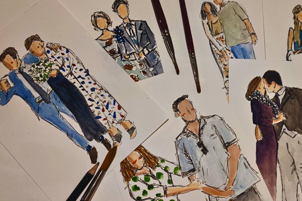 Live Art Bodas ilustraciones