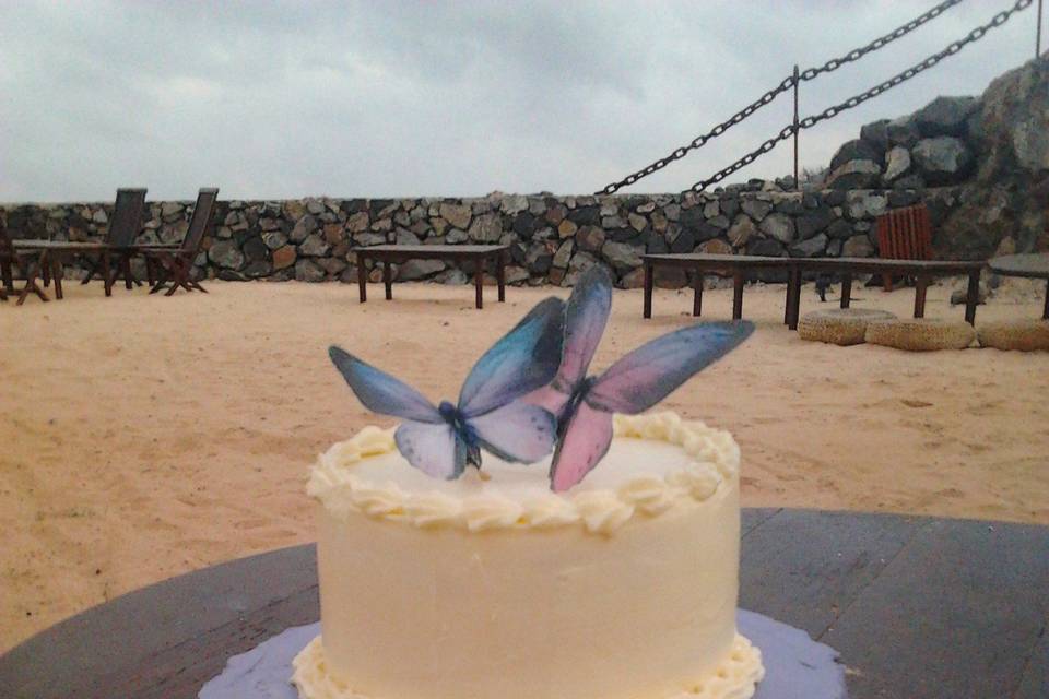 Tarta mariposa lila