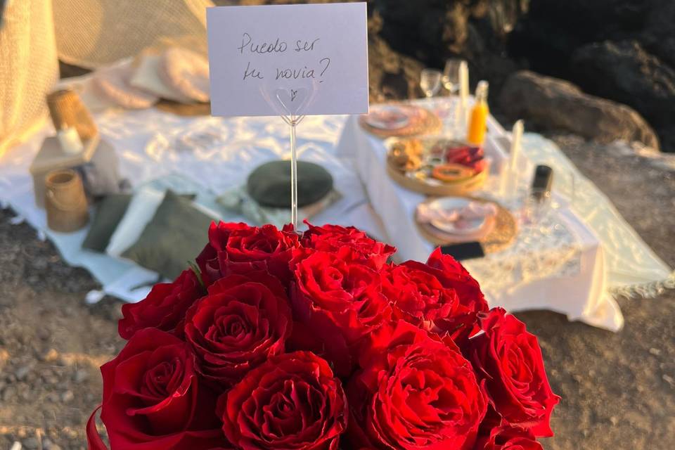 Picnic romantico al atardecer