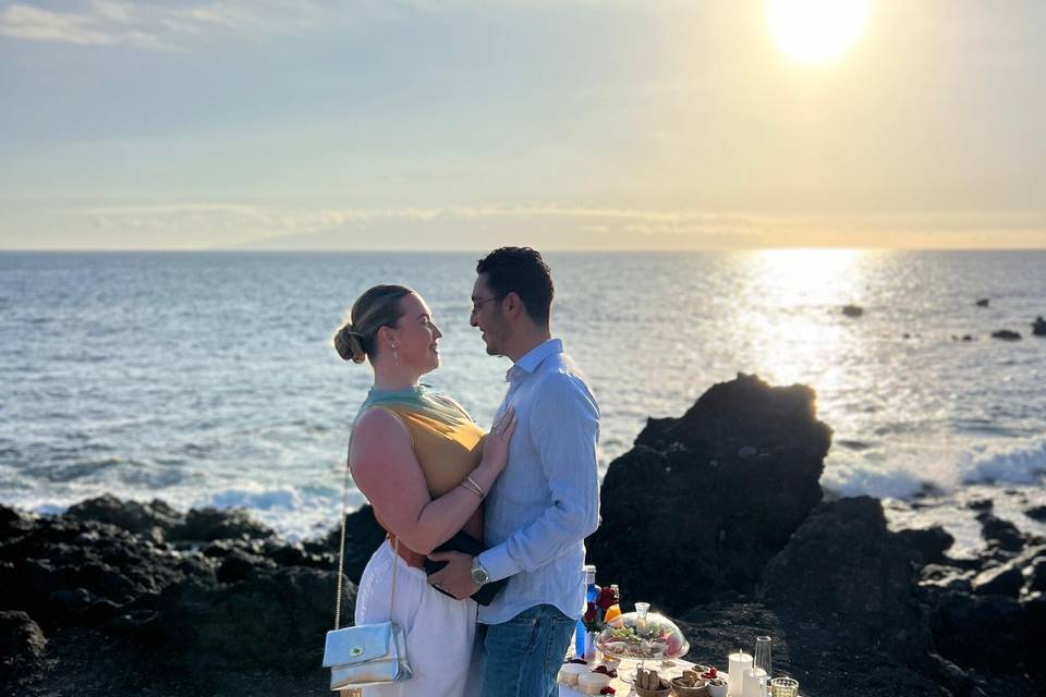 Picnic romantico al atardecer