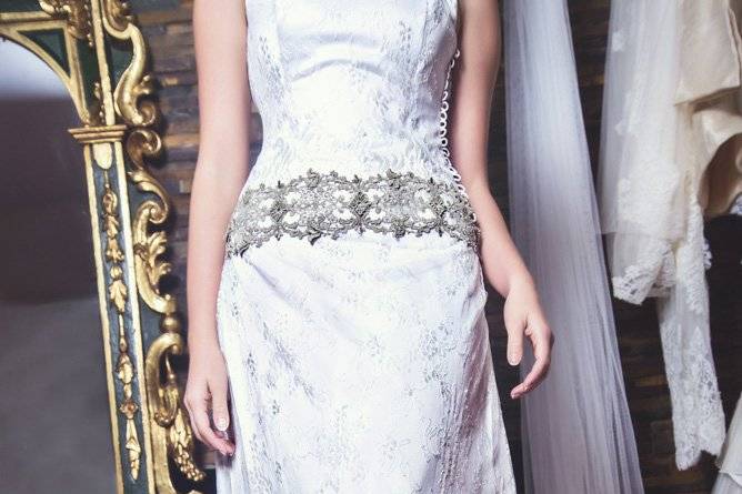 Vestido de novia en lencería