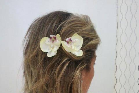 Melena con flores