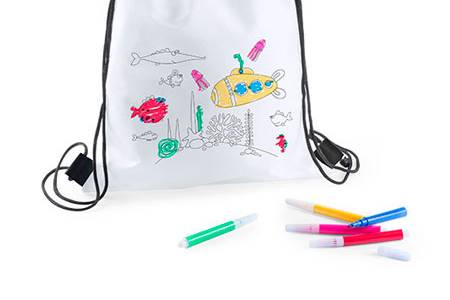 Mochila colorear detalle niños