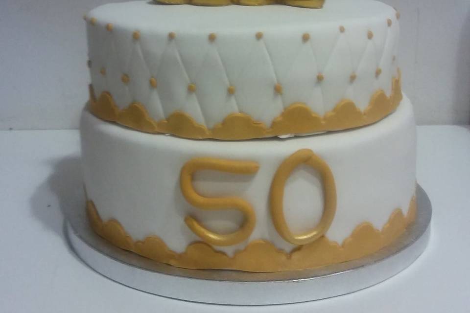 Tarta para bodas de oro