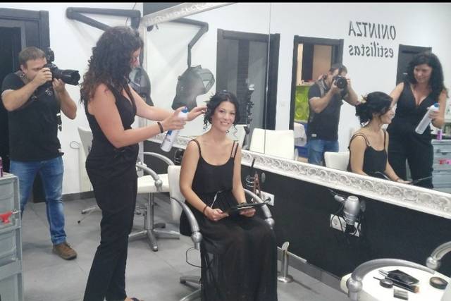 La novia en la peluquería