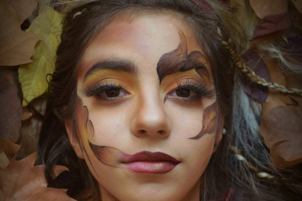 Maquillaje fantasía otoño