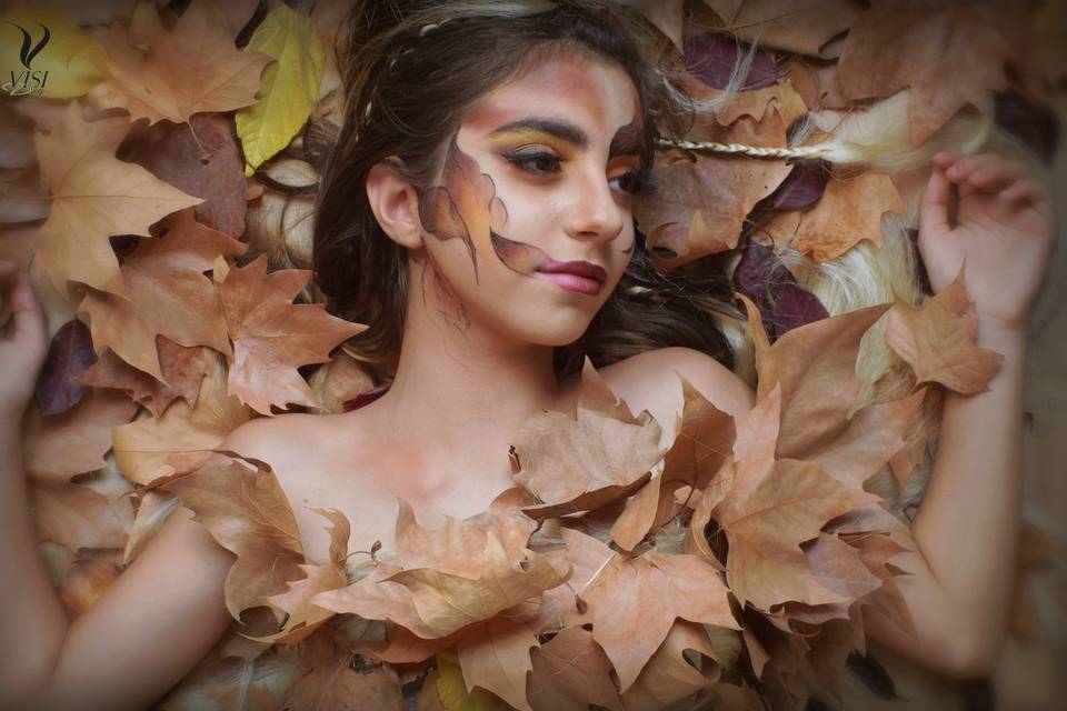 Maquillaje fantasía otoño