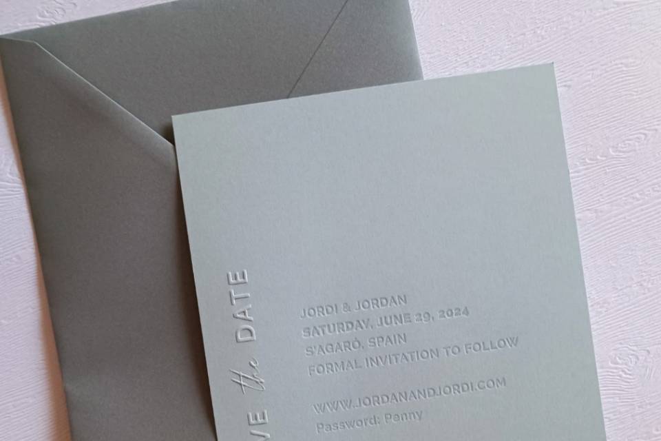 Invitación con embossing