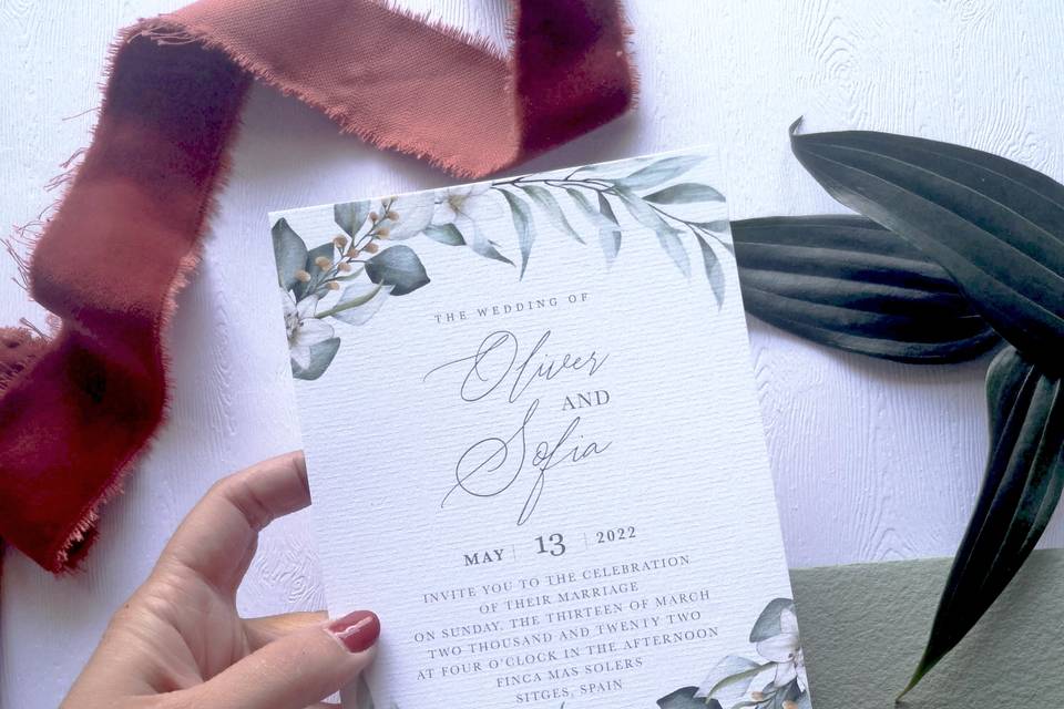 Invitación papel verjurado