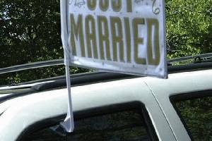 Bandera coche de boda