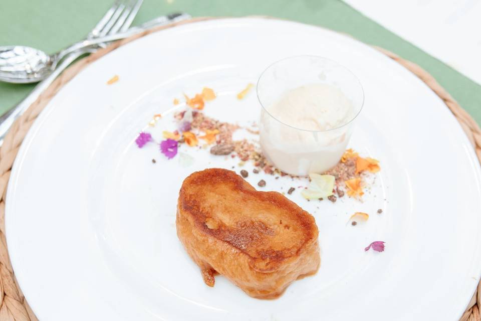 Torrija con helado