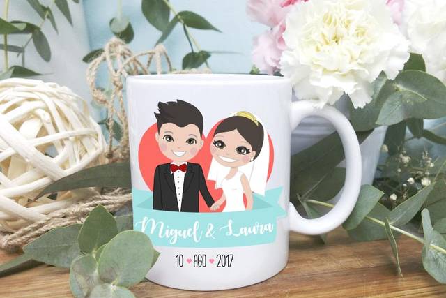 Taza de novios personalizados