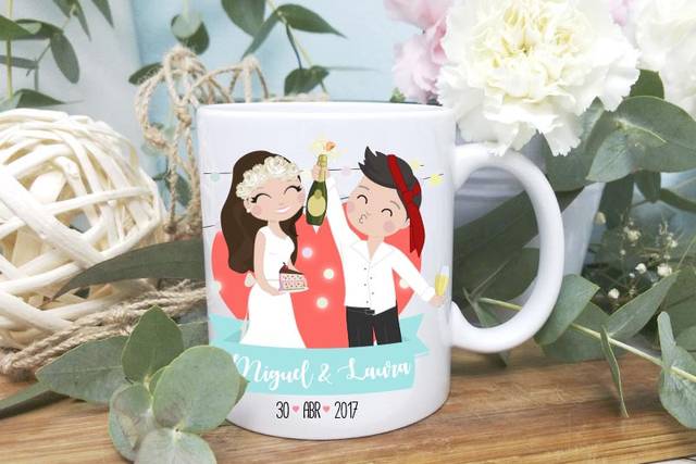 Taza de novios brindis