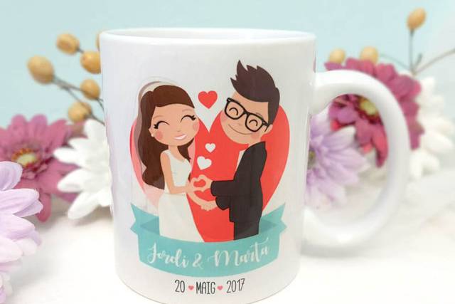 Taza de bodas personalizada