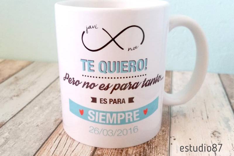 Tazas de boda con mensaje