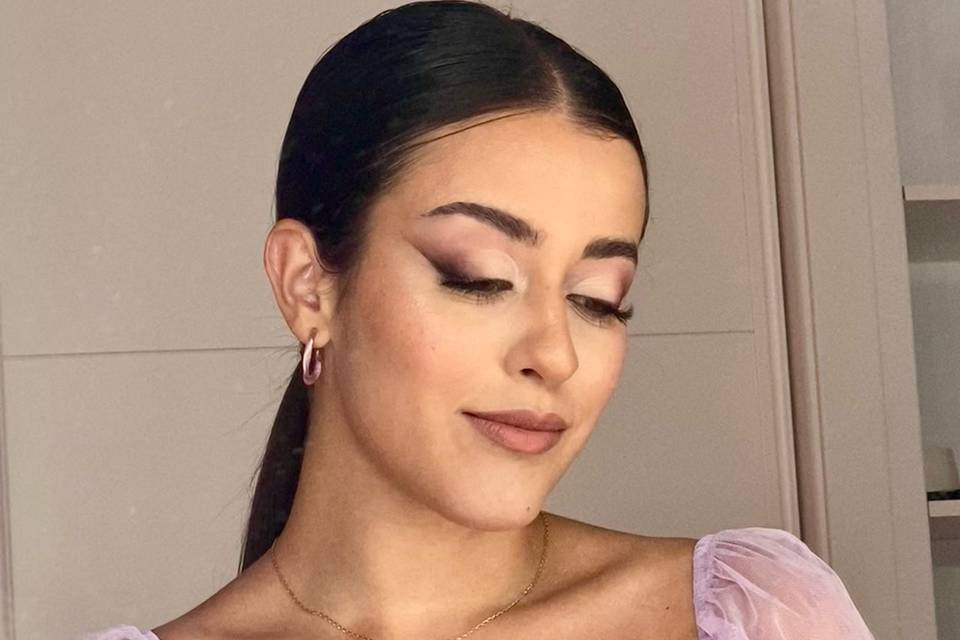 Maquillaje en tonos rosados