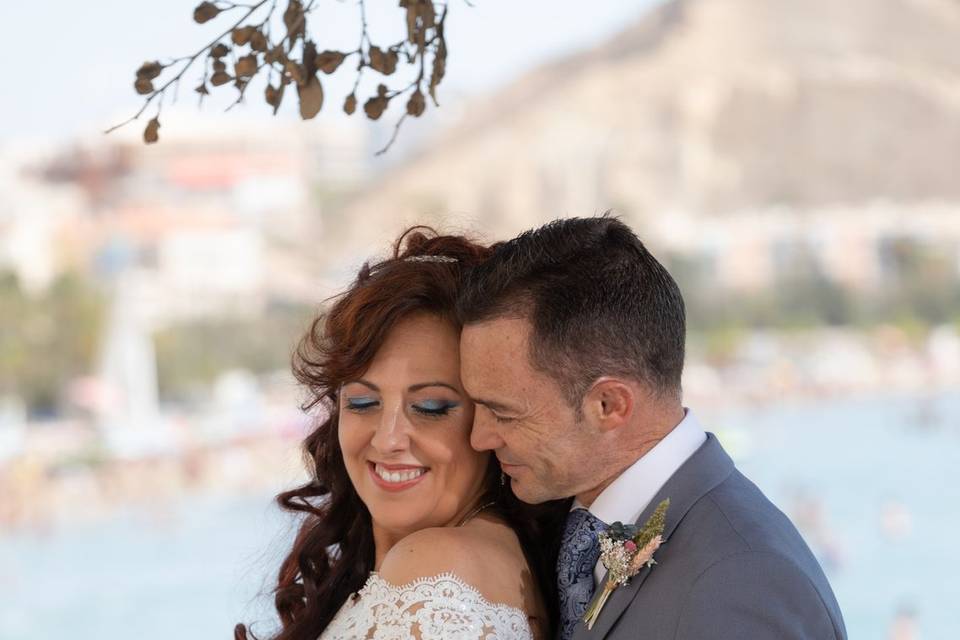 Novios en castillo