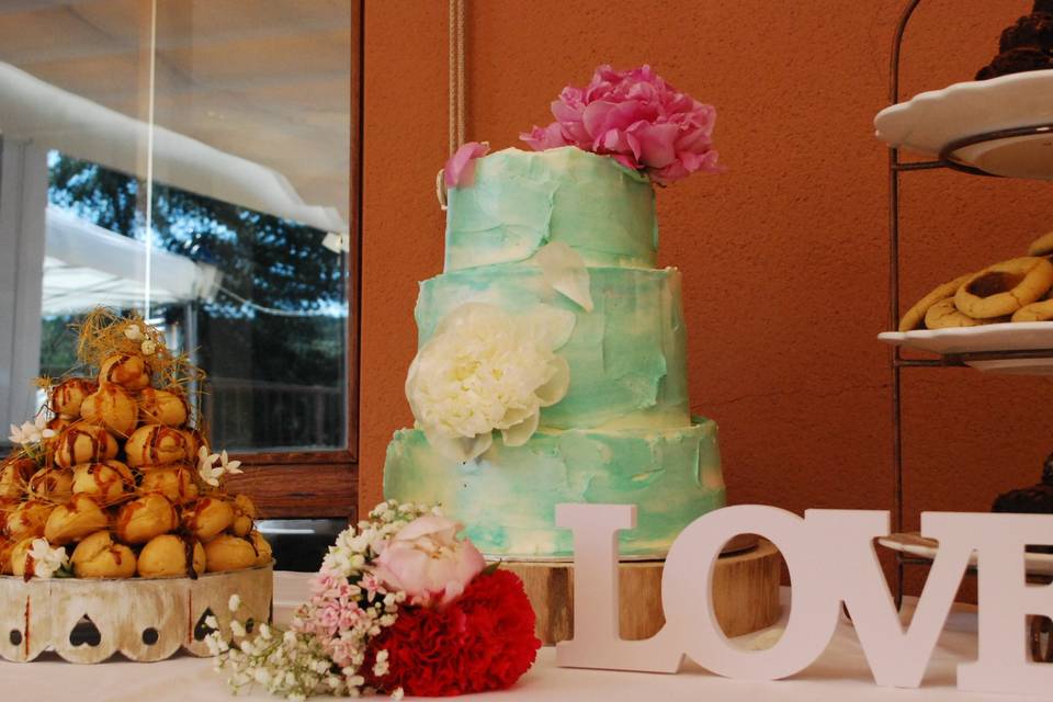 Detalle del carrito de boda