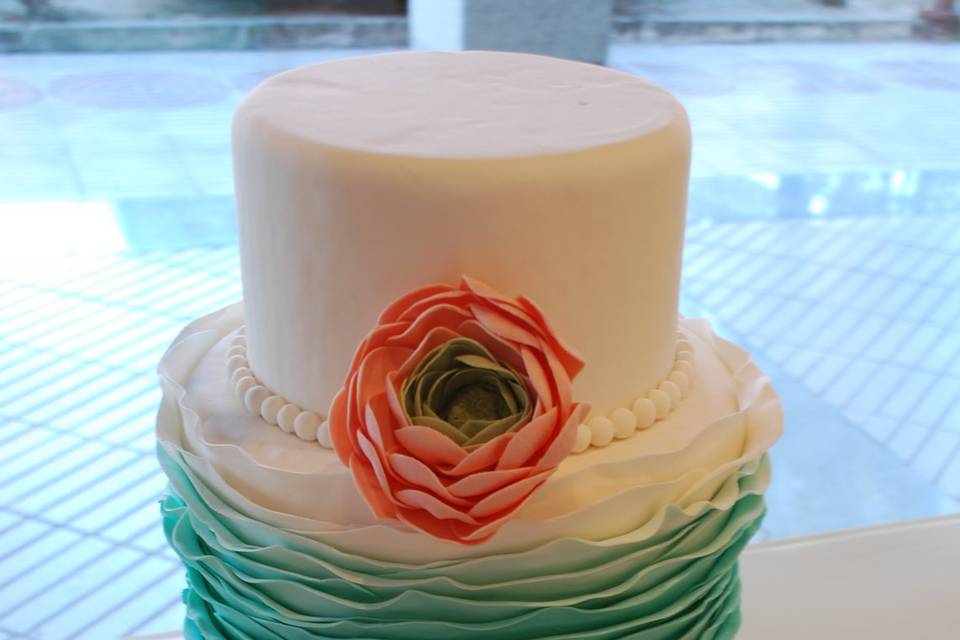 Tarta boda fondant