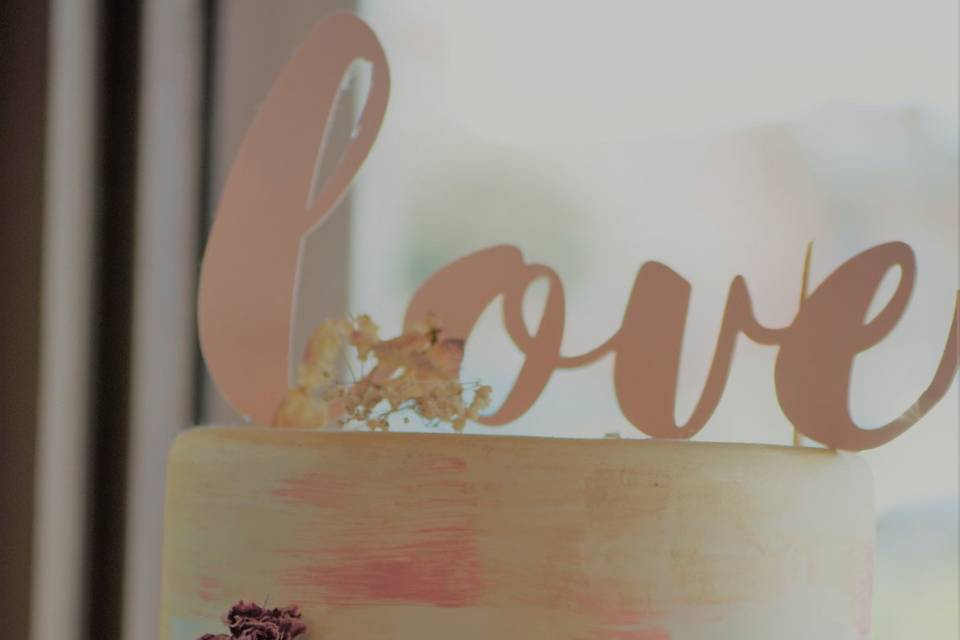 Naked cake floral boda