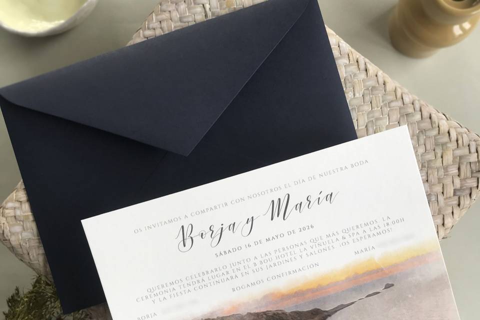 Invitación con ilustración