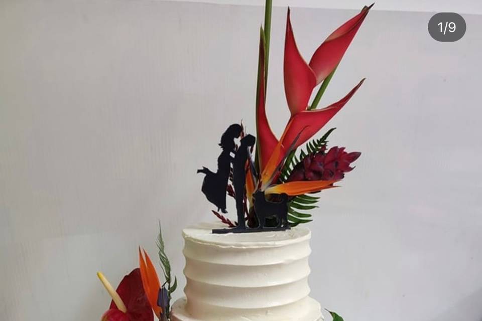 Naked cake flores exoticas