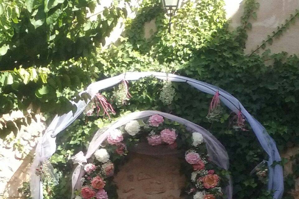 Decoración con hortensias