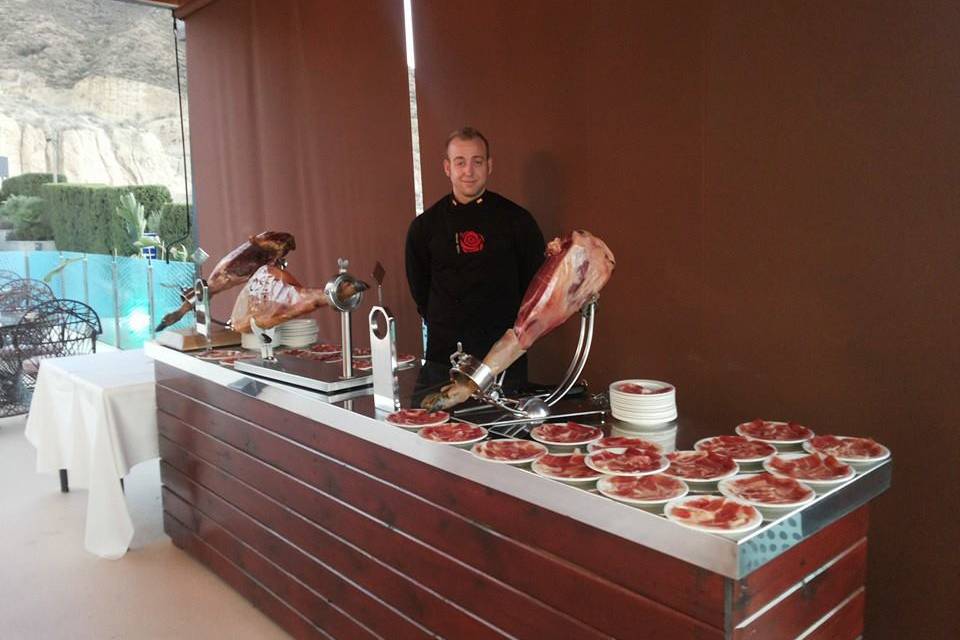 Corte de jamón en evento