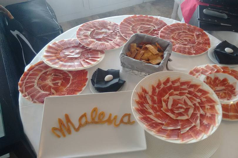 Corte de jamón en evento