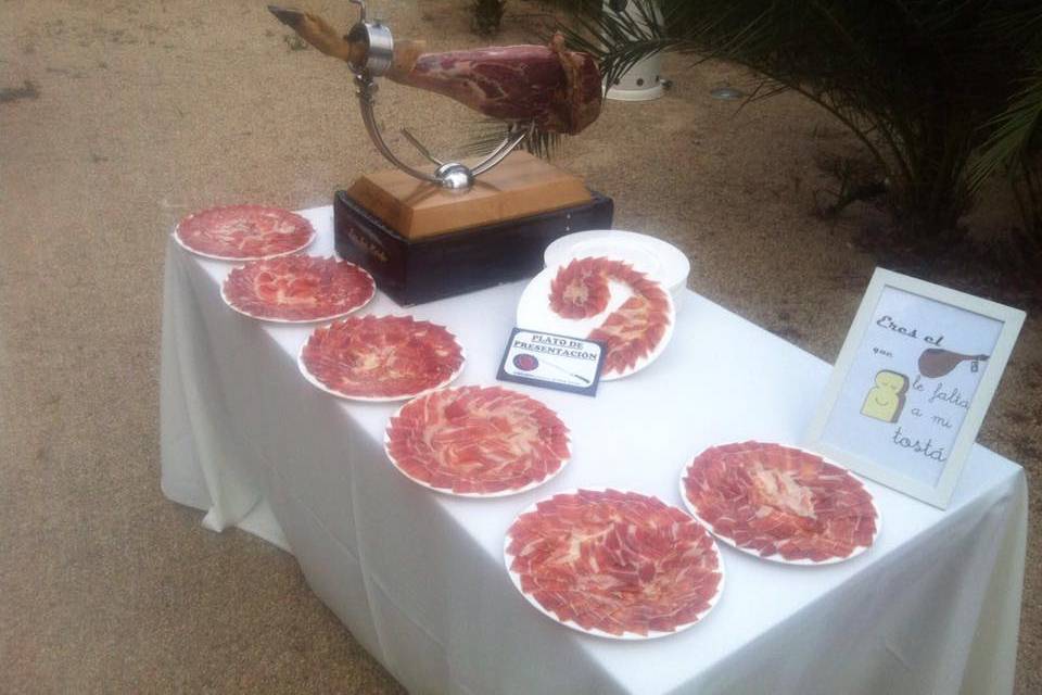 Corte de jamón en evento