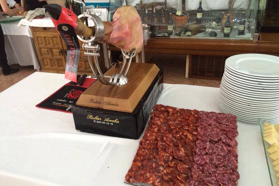 Corte de jamón en evento