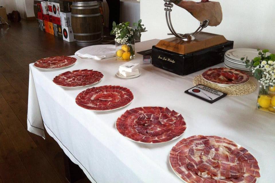 Corte de jamón en evento