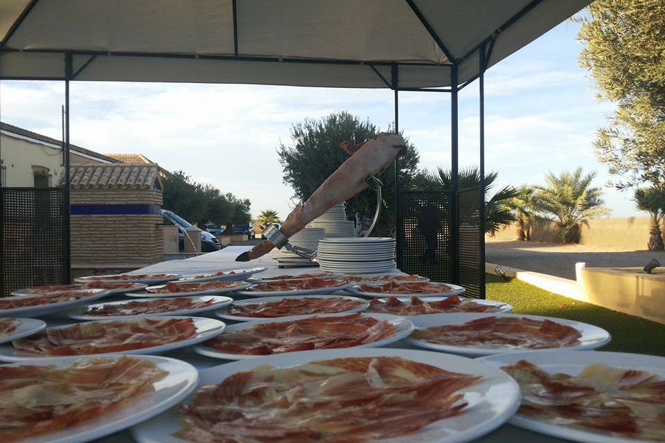 Corte de jamón en evento