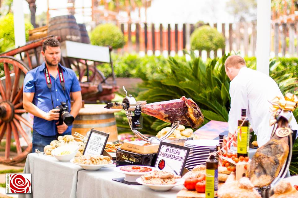 Corte de jamón en evento