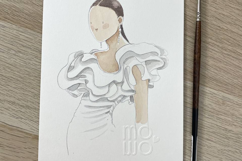 Ejemplo de ilustraciones novia