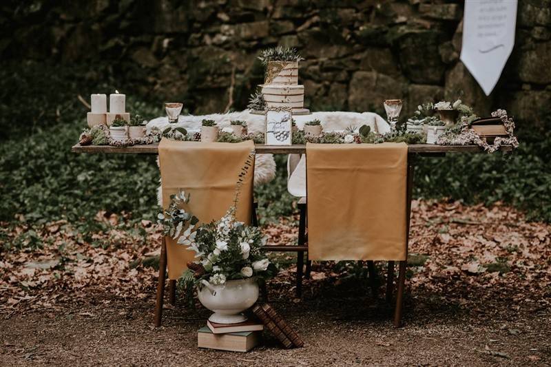 Ambientación de boda de invierno