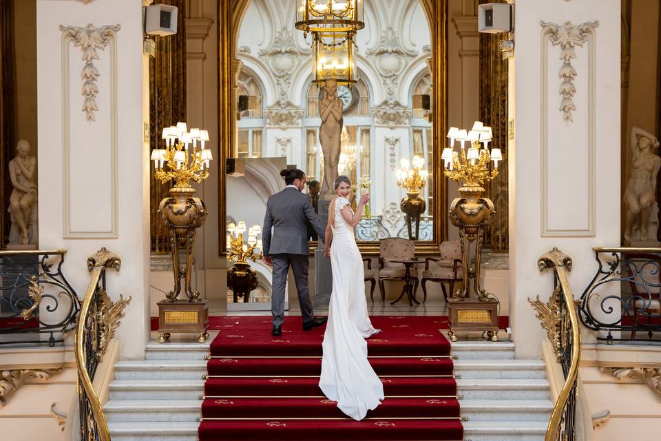 Pareja en el casino de Madrid