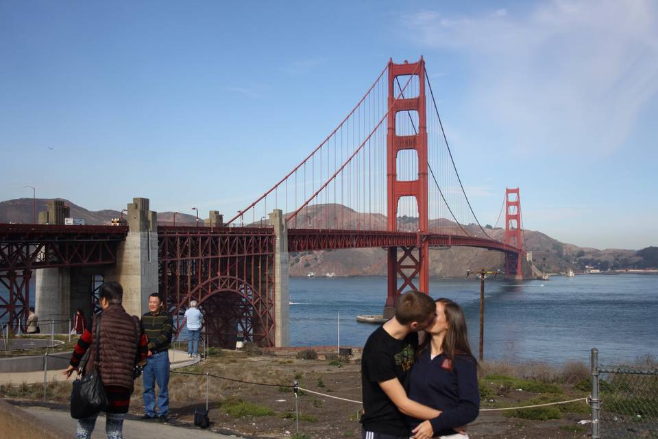 SF novios en el Golden Gate