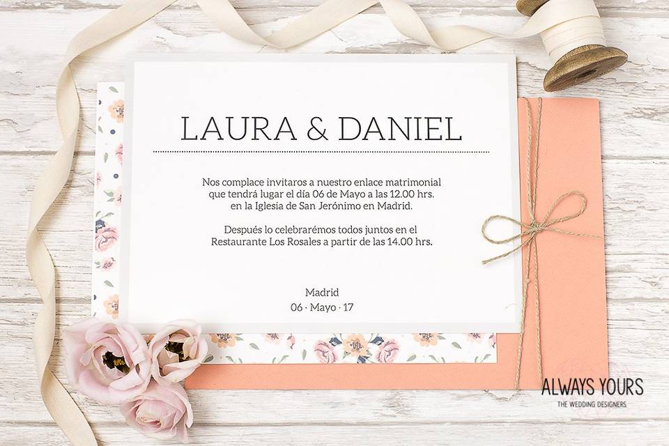 Invitación classic roses